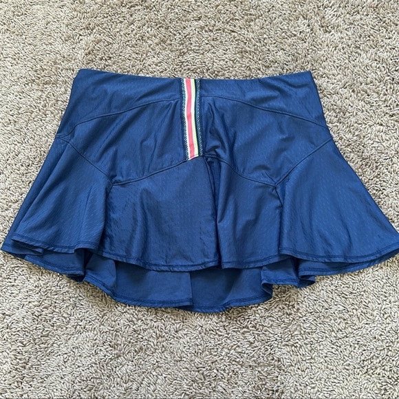 Lucky in Love Women's Palms Royale Stripe Flounce Tennis Skort Size L - Picture 8 of 12